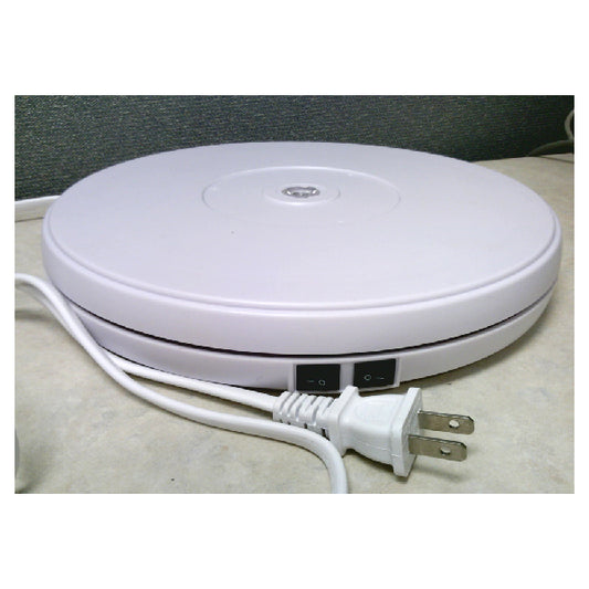 24 lbs  Load 9.8" Inch Dia. White Electric Motorized Rotating Turntable Lazy Susan