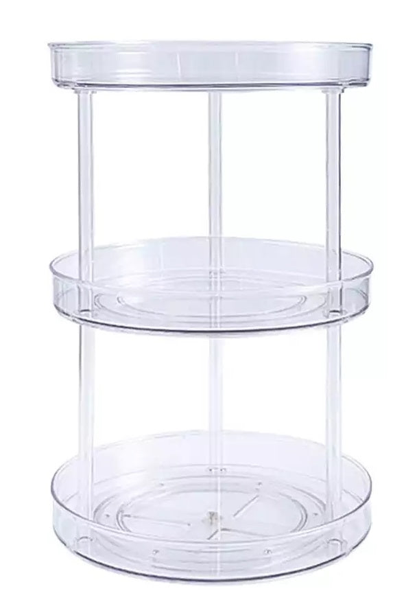 10" Inch Triple Layer Acrylic Plastic Lazy Susan Turntable Organizer