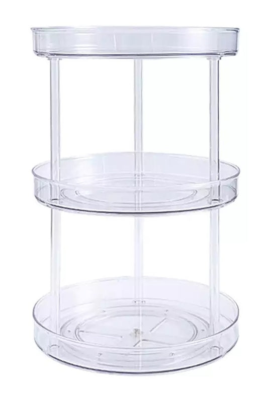 11" Inch Triple Layer Acrylic Plastic Lazy Susan Turntable Organizer